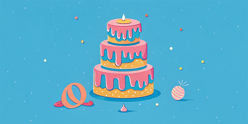 Торт в день рождения